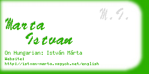 marta istvan business card